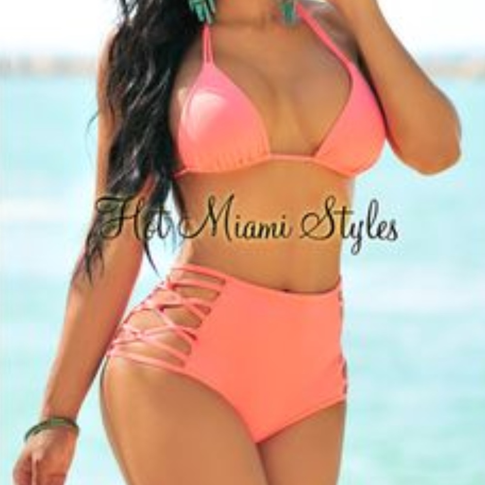 NWT Coral High Waist Bikini